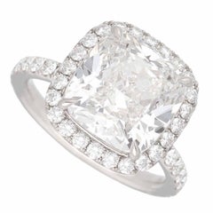 Harry Winston The One 5.39ct F VS2 Cushion Diamond Platinum Ring, US 4.75