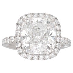 Harry Winston The One 5.39ct F VS2 Cushion Diamond Platinum Ring, US 4.75