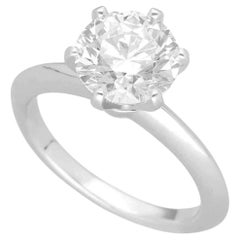 Tiffany 2.11ct H-VS2-3Ex Diamond Platinum PT950 Engagement Ring US size 4 3/4
