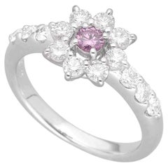 TASAKI 0,13 ct, intensiv violett-rosa Diamant, Pt900, Ringgröße 6,25, CGL, GIA, Juni 202