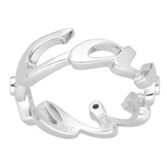 Anello Cartier Signature con 3 diamanti, oro bianco 18 carati, misura USA 5,5, certificato novembre 2004, edizione limitata di Natale. Ed.