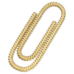Vintage Van Cleef & Arpels Twisted Rope Paper Clip Money Clip 18K Yellow Gold