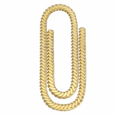 Vintage Van Cleef & Arpels Twisted Rope Paper Clip Money Clip 18K Yellow Gold