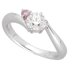 Bague TASAKI avec diamant rose de 0,48 ct, F VS1, en platine, taille américaine 4,75
