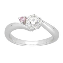 Bague TASAKI avec diamant rose de 0,48 ct, F VS1, en platine, taille américaine 4,75