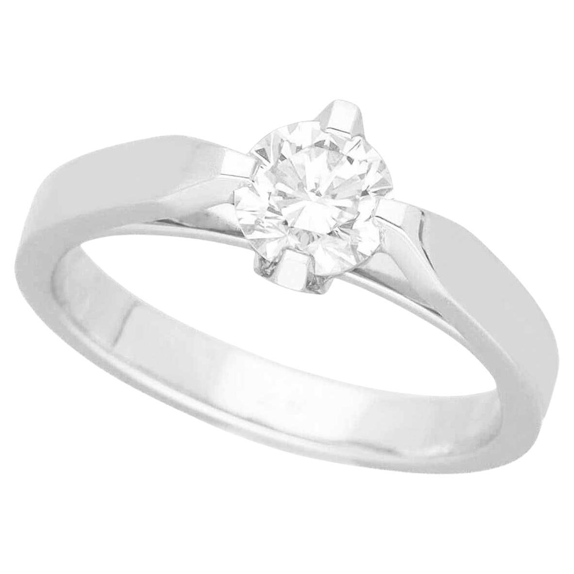 Van Cleef & Arpels Vendome Solitaire Diamond 0.51ct D-VVS2-V Platinum Ring US 4 For Sale