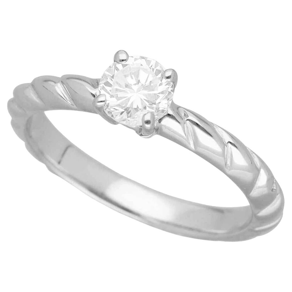 CHAUMET Torsade de Chaumet solitaire diamant 0,41 carat D-VVS2 Bague US 4,5