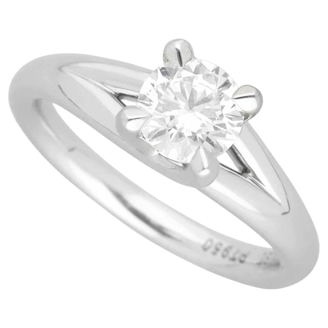 Chaumet Liens Solitär 0,70 Karat E-VS1-VG Diamant Platinring  US 4