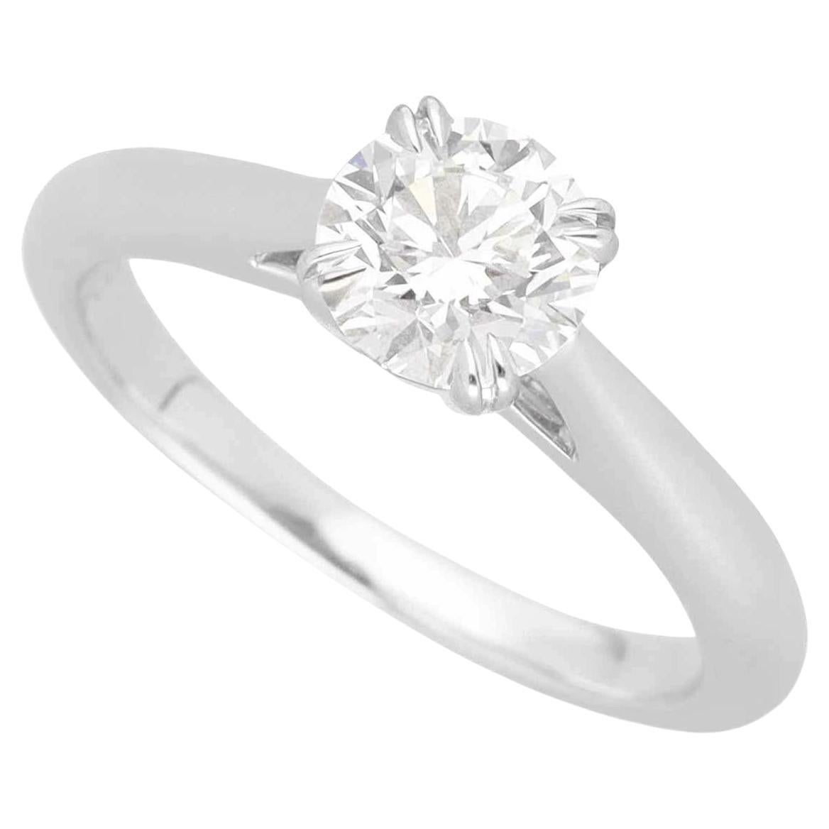 Harry Winston 0.70ct F VS1 Round Brilliant Platinum Engagement Ring US-3 3/4 For Sale