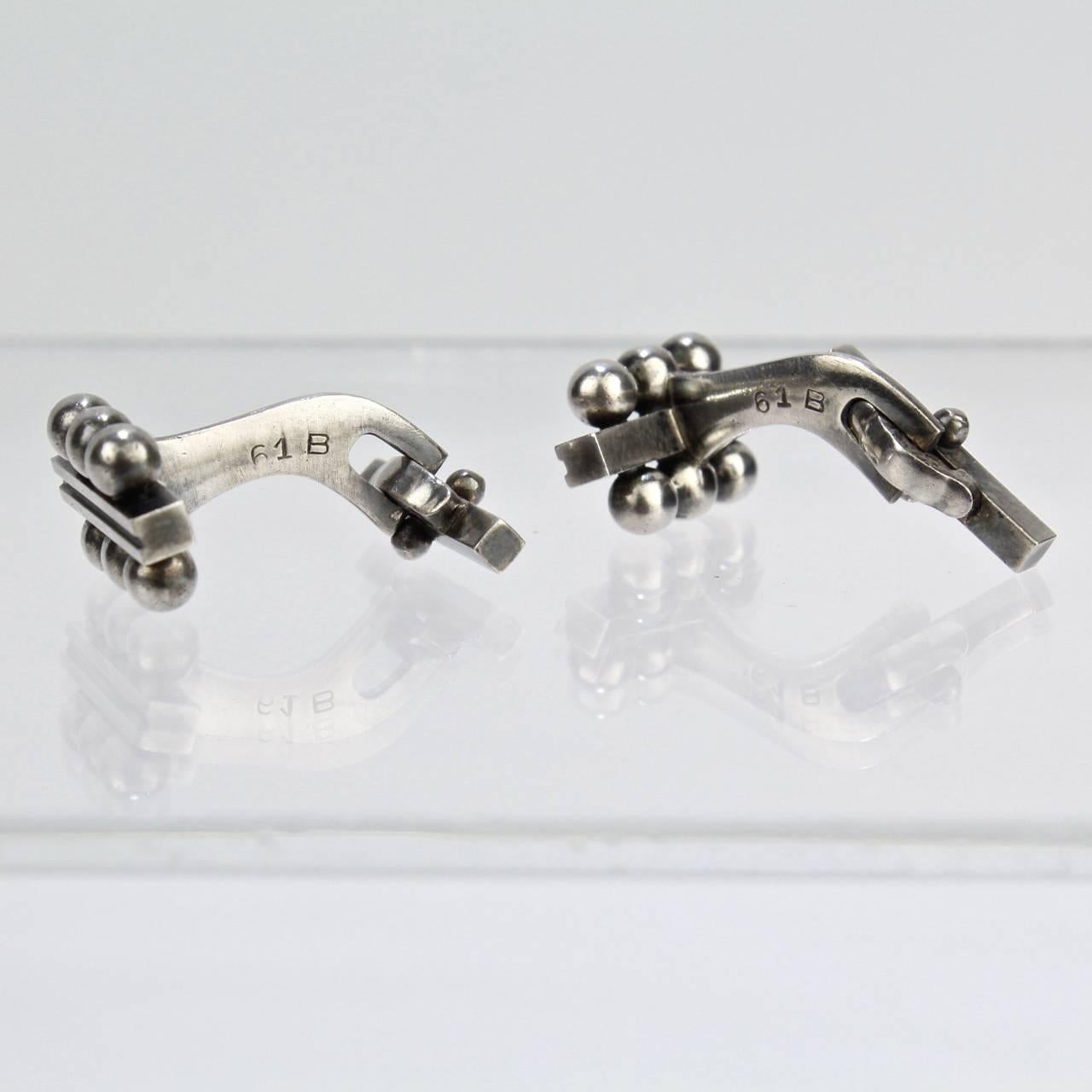 No. 61B Sterling Silver Cufflinks by Harald Nielsen for George Jensen 1