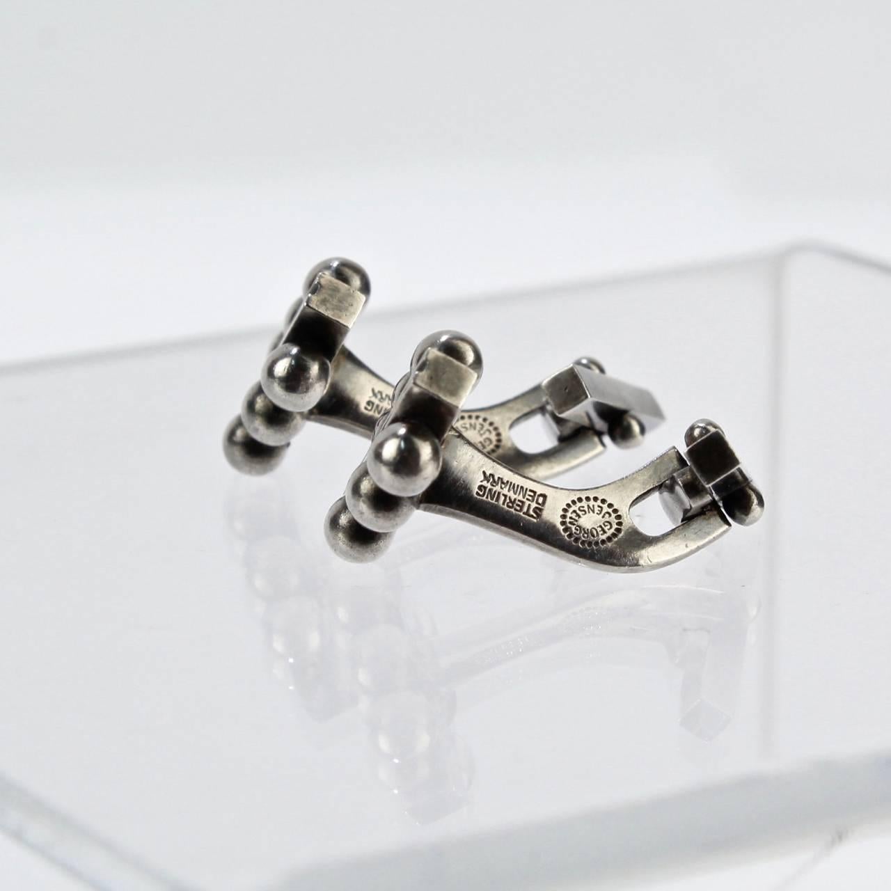 No. 61B Sterling Silver Cufflinks by Harald Nielsen for George Jensen 2