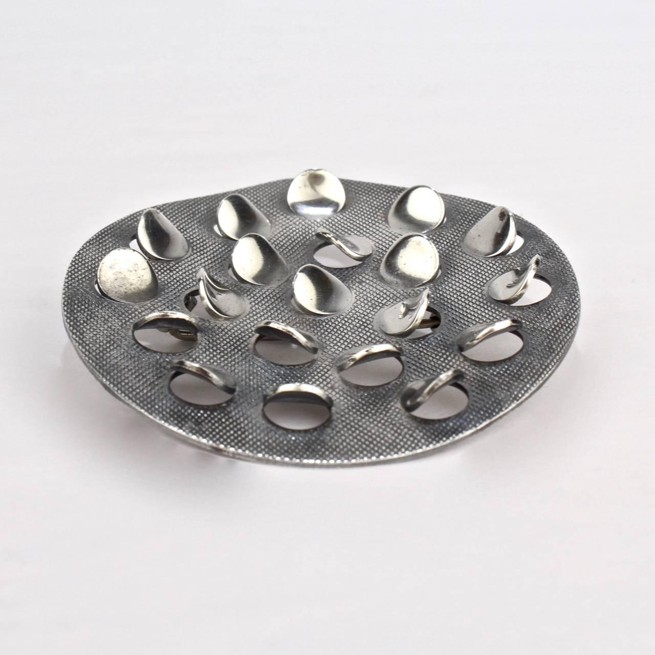 Sterling Silver Modernist Scales Brooch by Grete Prytz Kittelsen for J. Torstrup 1