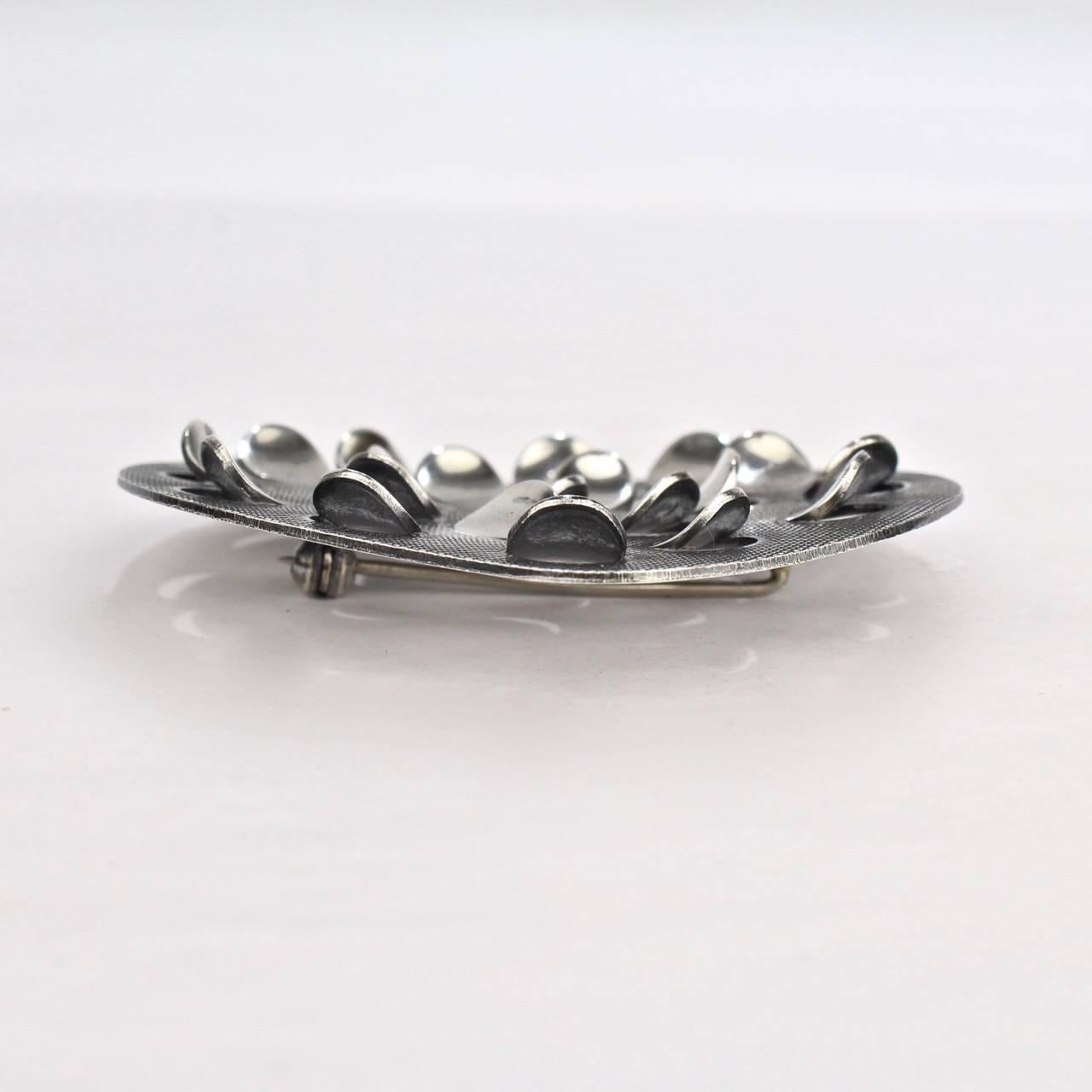 Sterling Silver Modernist Scales Brooch by Grete Prytz Kittelsen for J. Torstrup 2