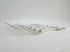 Nine Wood & Hughes New York Coin Silver Fiddle Thread Pattern Dinner Forks