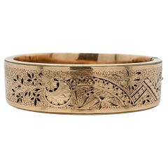 Bracciale antico vittoriano in oro 14k e smalto nero con lutto