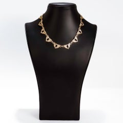 Vintage Tiffany & Co. 14k Gold Heart Shaped Link Necklace