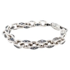 Konstantino Plato Sterling Silver & Black Spinel Cable Link Bracelet