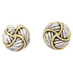 David Yurman Orecchini con nodo d'amore infinito in argento sterling e oro giallo 18 carati