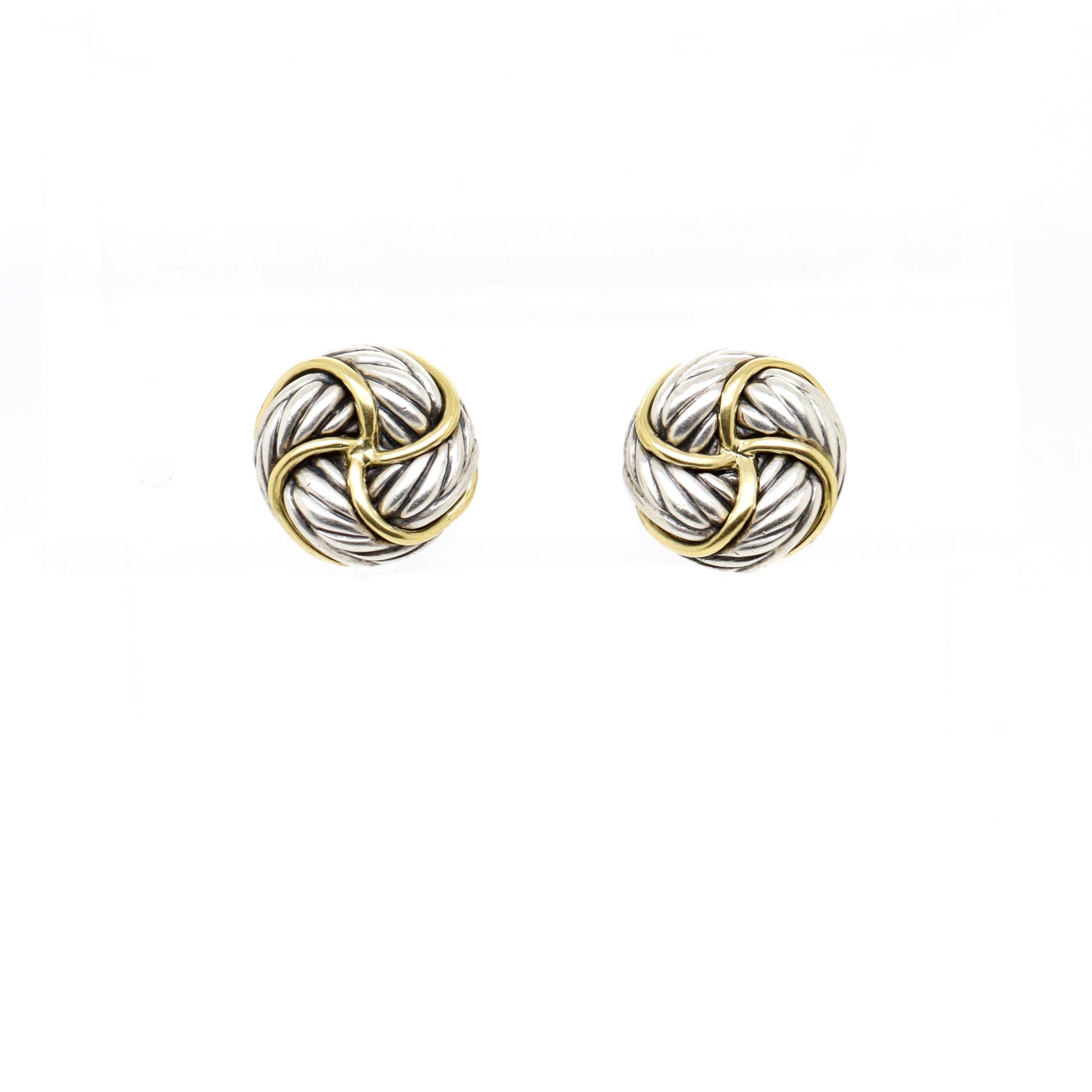 Donna David Yurman Orecchini con nodo d'amore infinito in argento sterling e oro giallo 18 carati in vendita