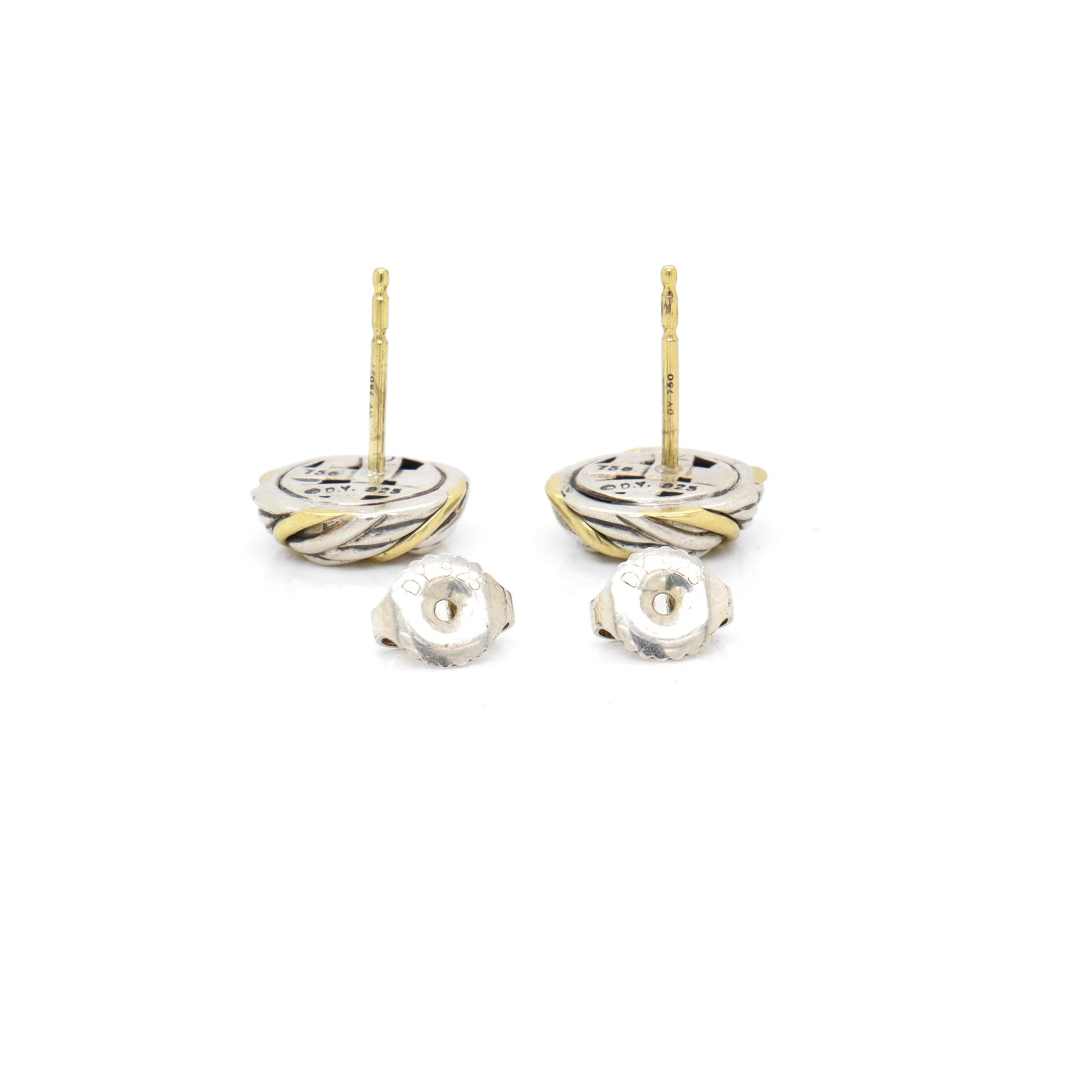 David Yurman Orecchini con nodo d'amore infinito in argento sterling e oro giallo 18 carati in vendita 6