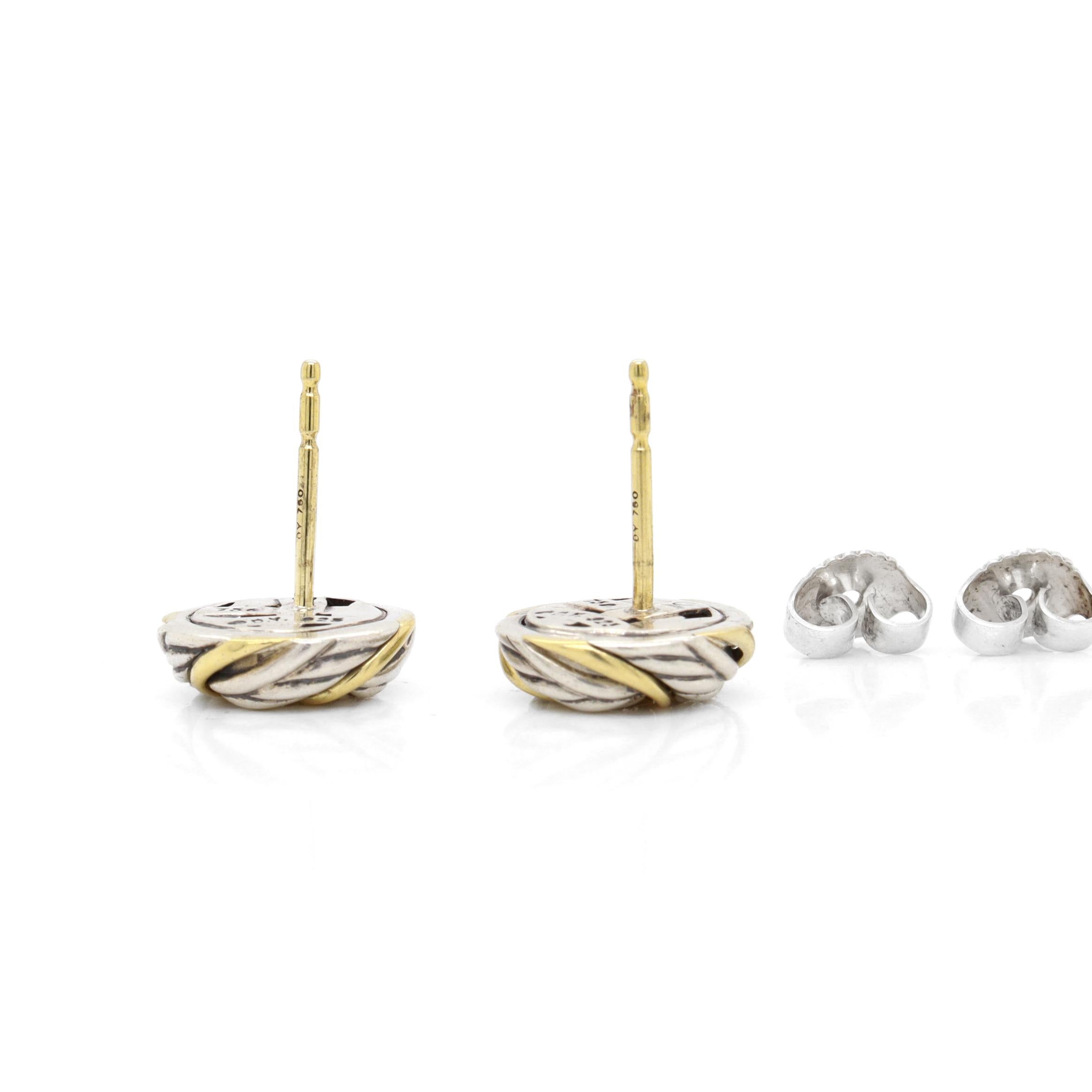 David Yurman Orecchini con nodo d'amore infinito in argento sterling e oro giallo 18 carati in vendita 5