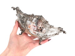 Pata antigua francesa de la Belle Époque, de plata y esmalte