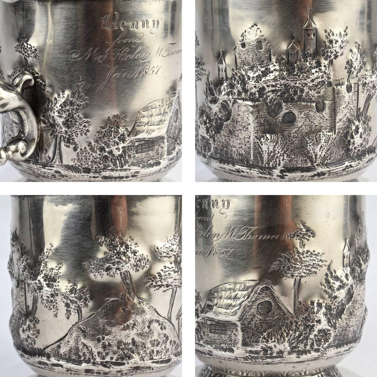 Architectural New Orleans Coin Silver Mug by Adolphe Himmel for Hyde & Goodrich In Good Condition For Sale In Philadelphia, PA