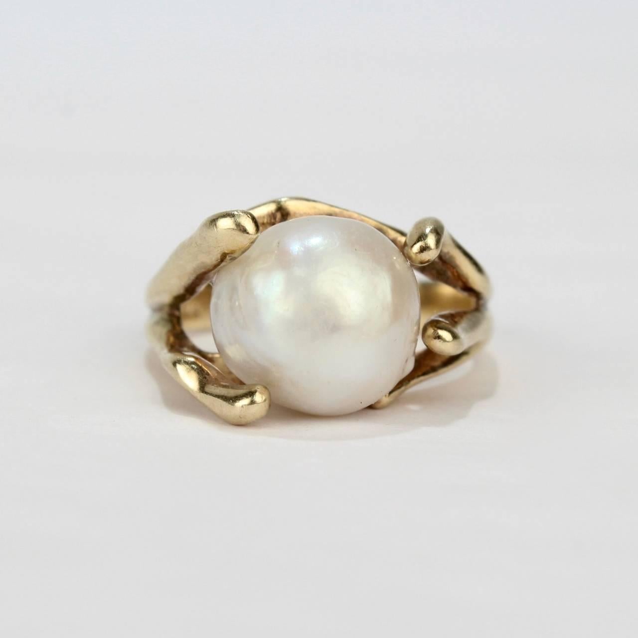 baroque pearl ring gold