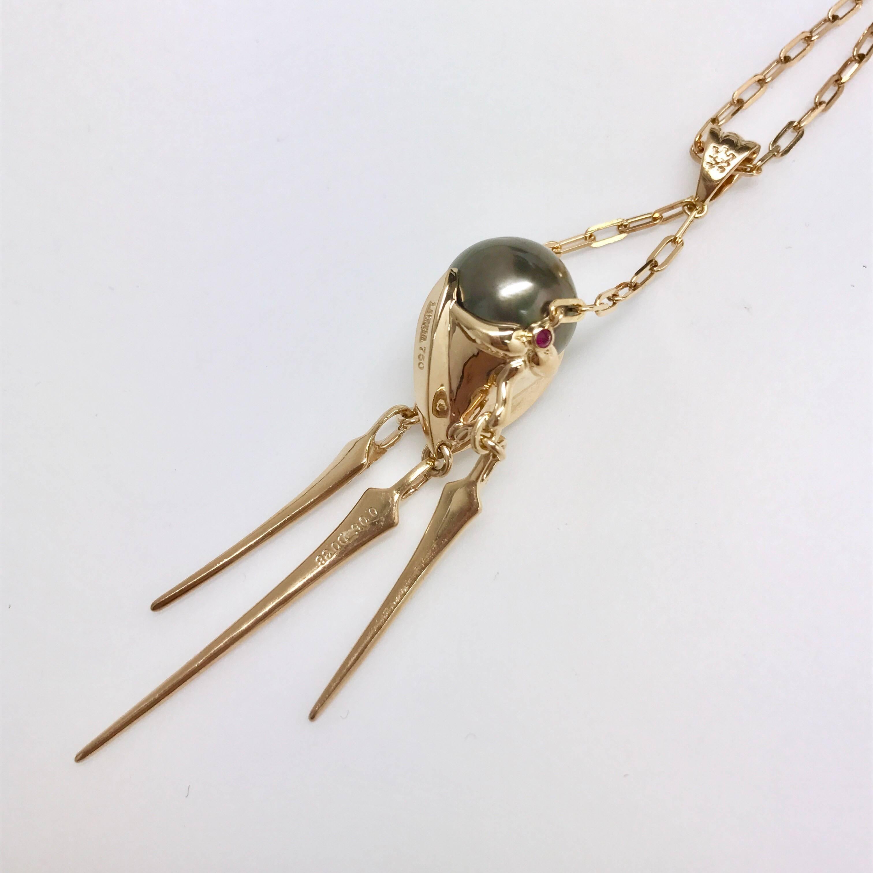 Latreia by Mana Matsuzaki Pearl and Diamond Long Pendant Necklace  4
