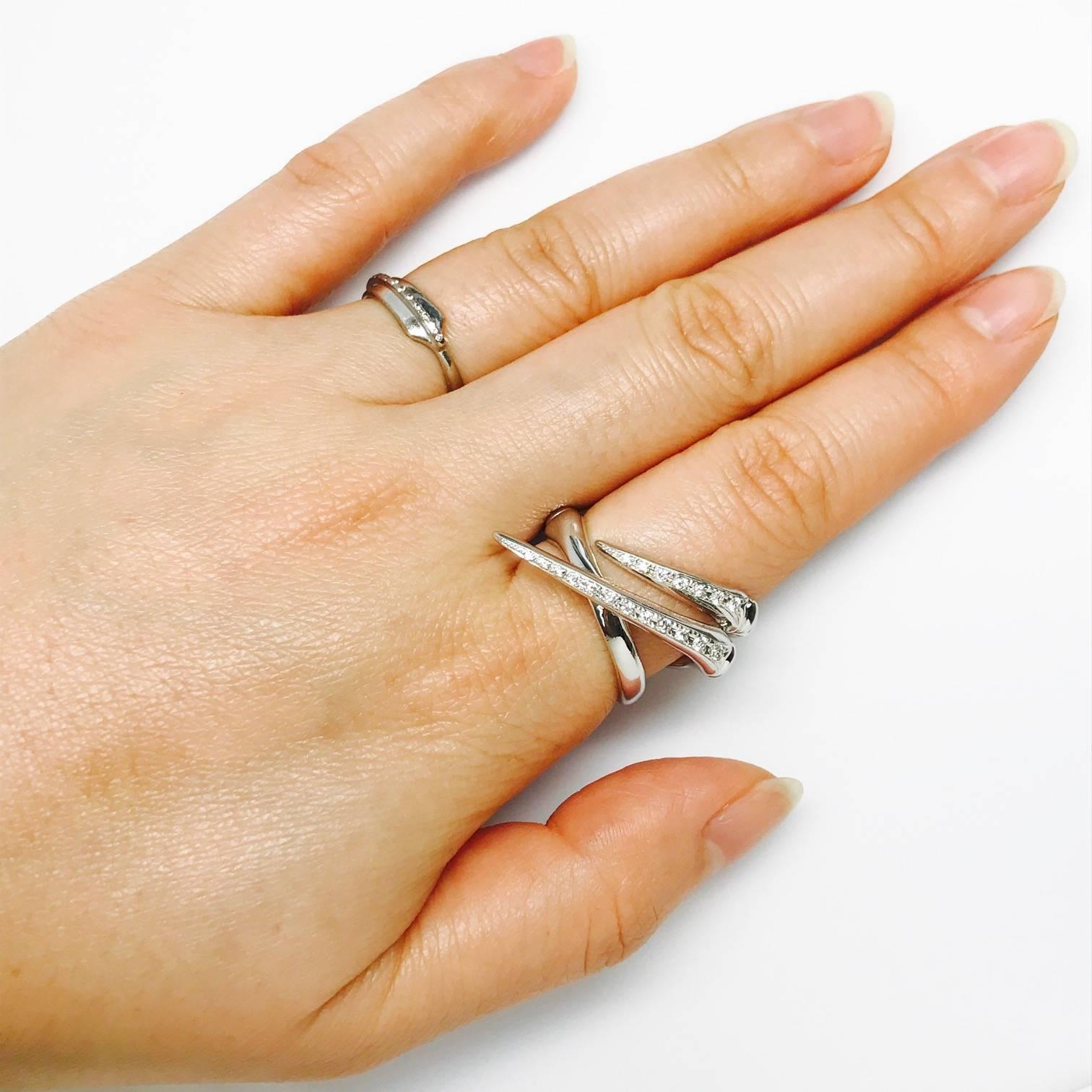 Latreia by Mana Matsuzaki Double Keras Diamond Horn Unisex Ring For Sale 2