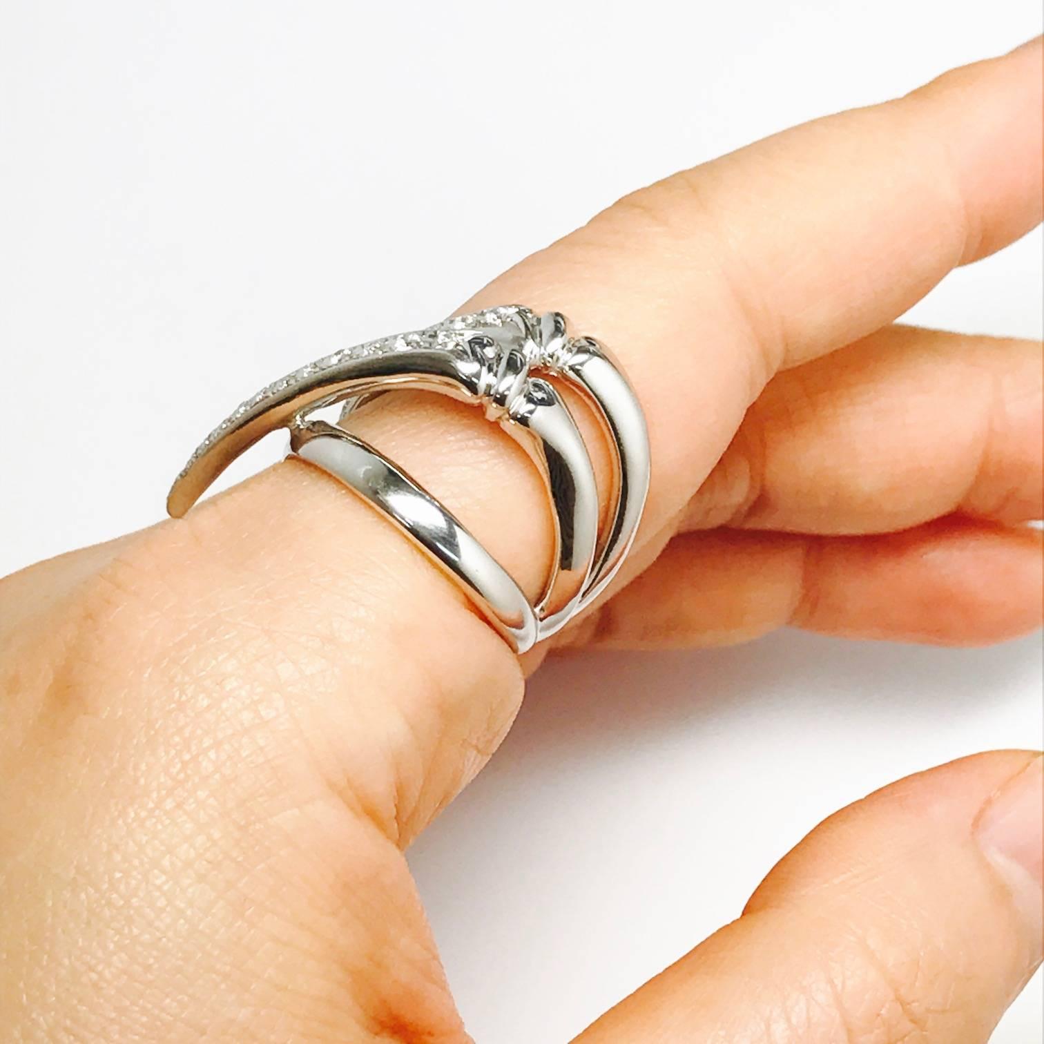 Latreia by Mana Matsuzaki Double Keras Diamond Horn Unisex Ring For Sale 4