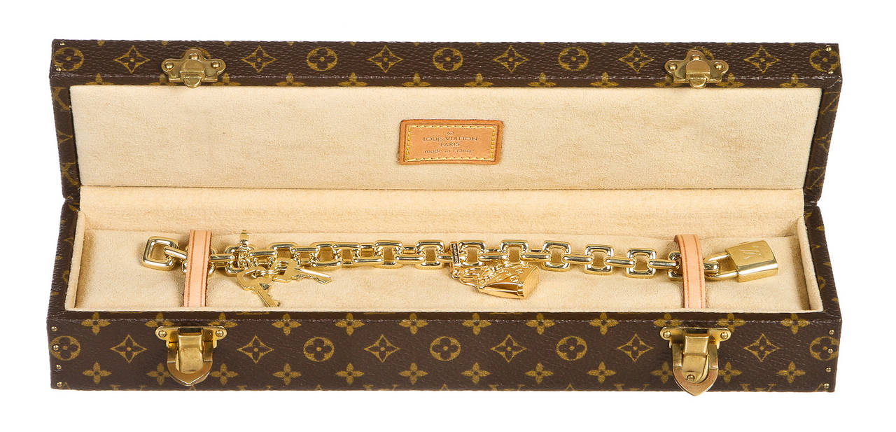 Louis Vuitton Gold Keys and Padlock Bracelet 3