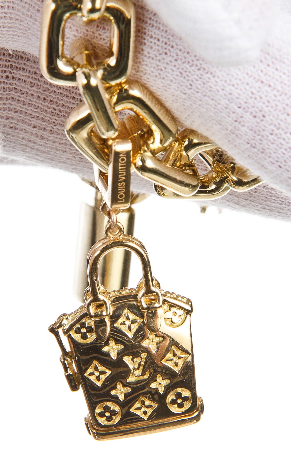 Women's Louis Vuitton Gold Keys and Padlock Bracelet