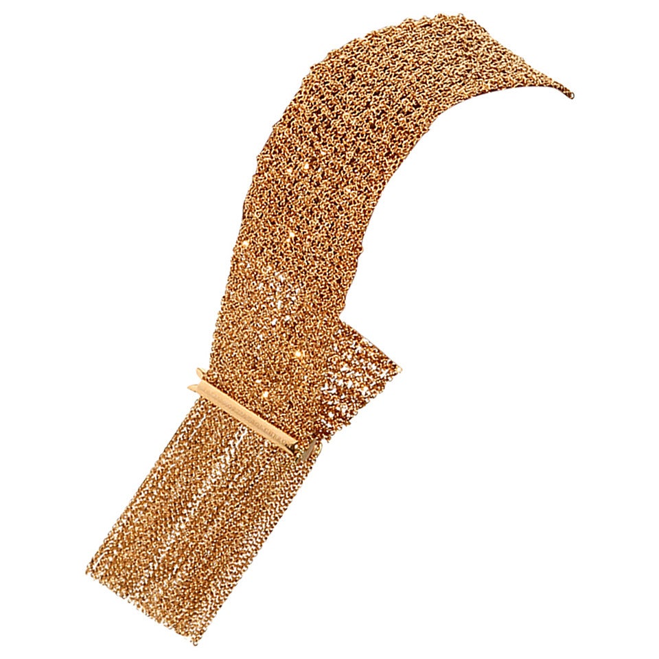 Boucheron Gold Delilah Mesh Bracelet For Sale