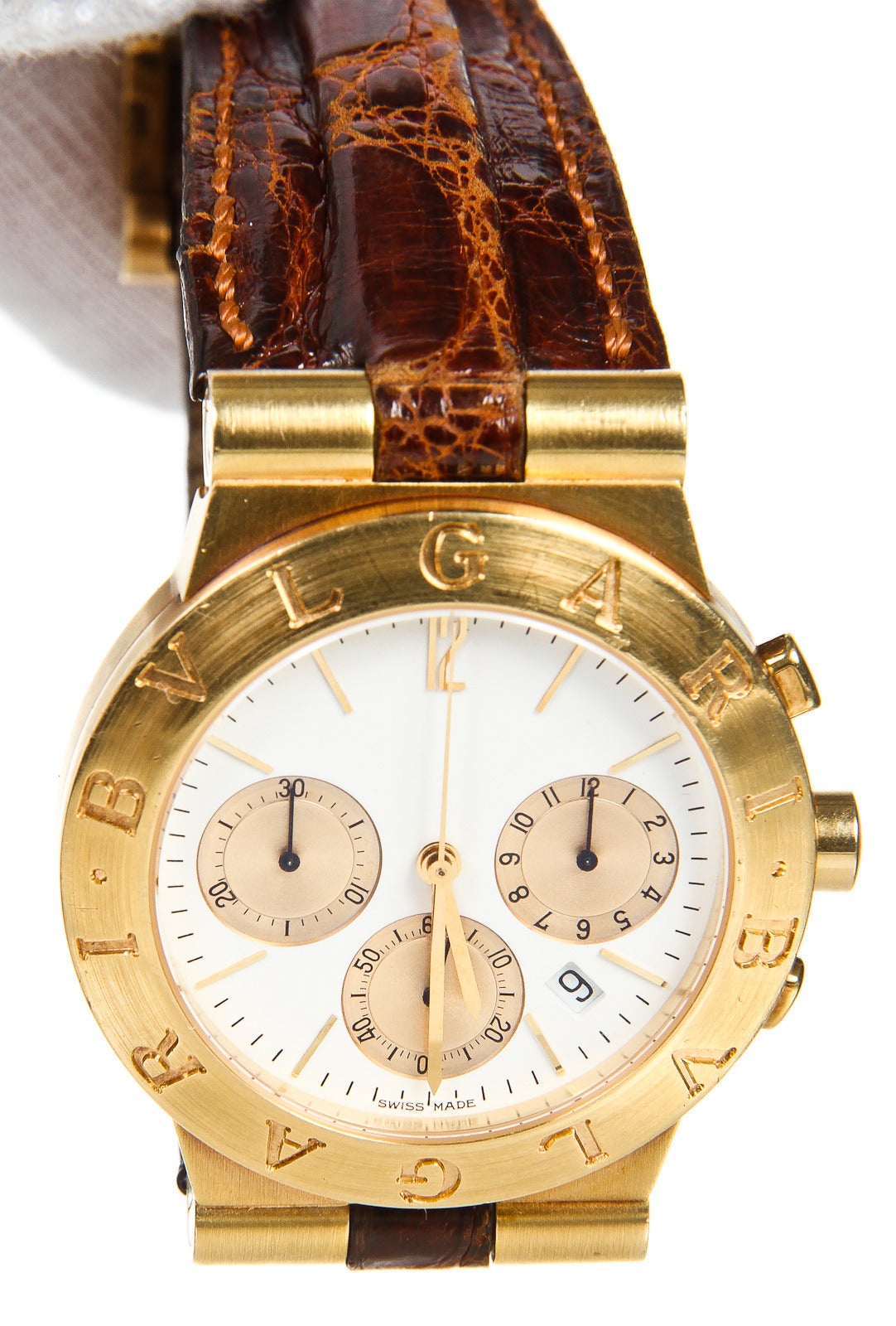 Bulgari Yellow Gold Diagono Chronograph CH35G Wristwatch 1