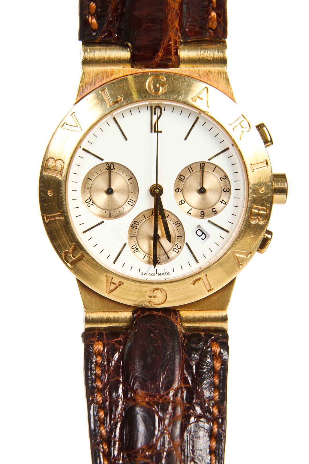 Bulgari Yellow Gold Diagono Chronograph CH35G Wristwatch 2