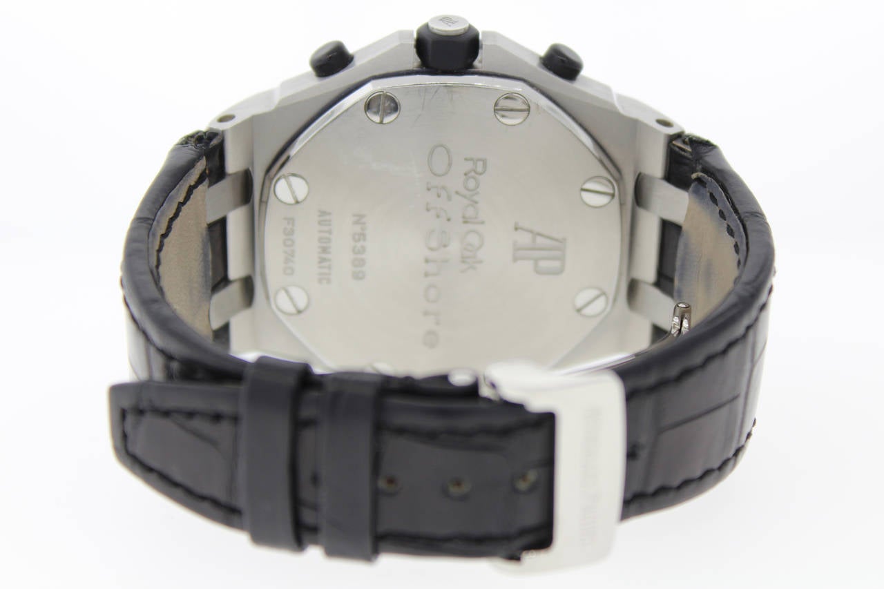 Contemporary Audemars Piguet Stainless Steel Arabic Chronograph Royal Oak Offshore Wristwatch For Sale