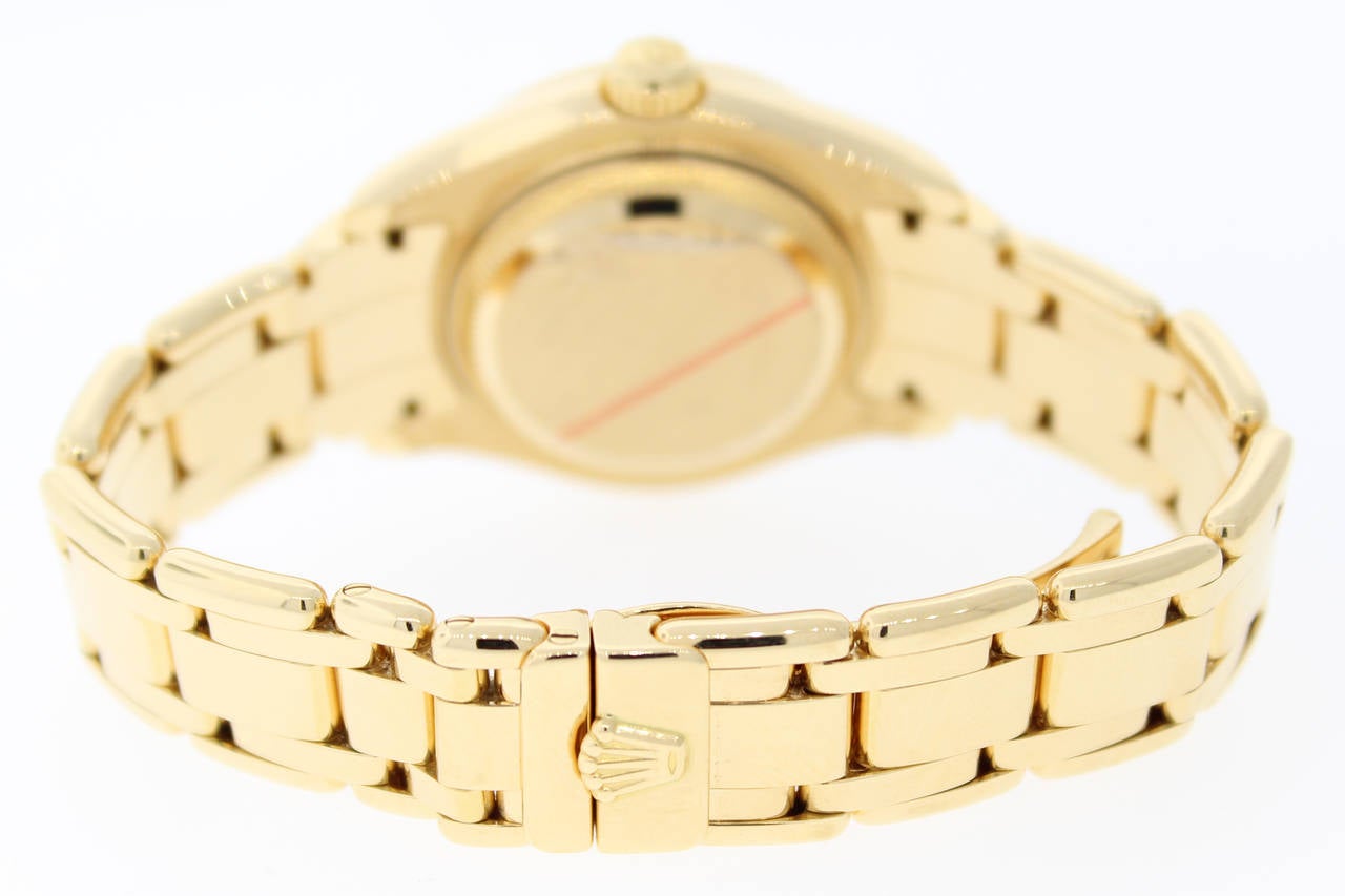 Women's Rolex Lady's Yellow Gold Diamond Bezel Masterpiece Wristwatch For Sale