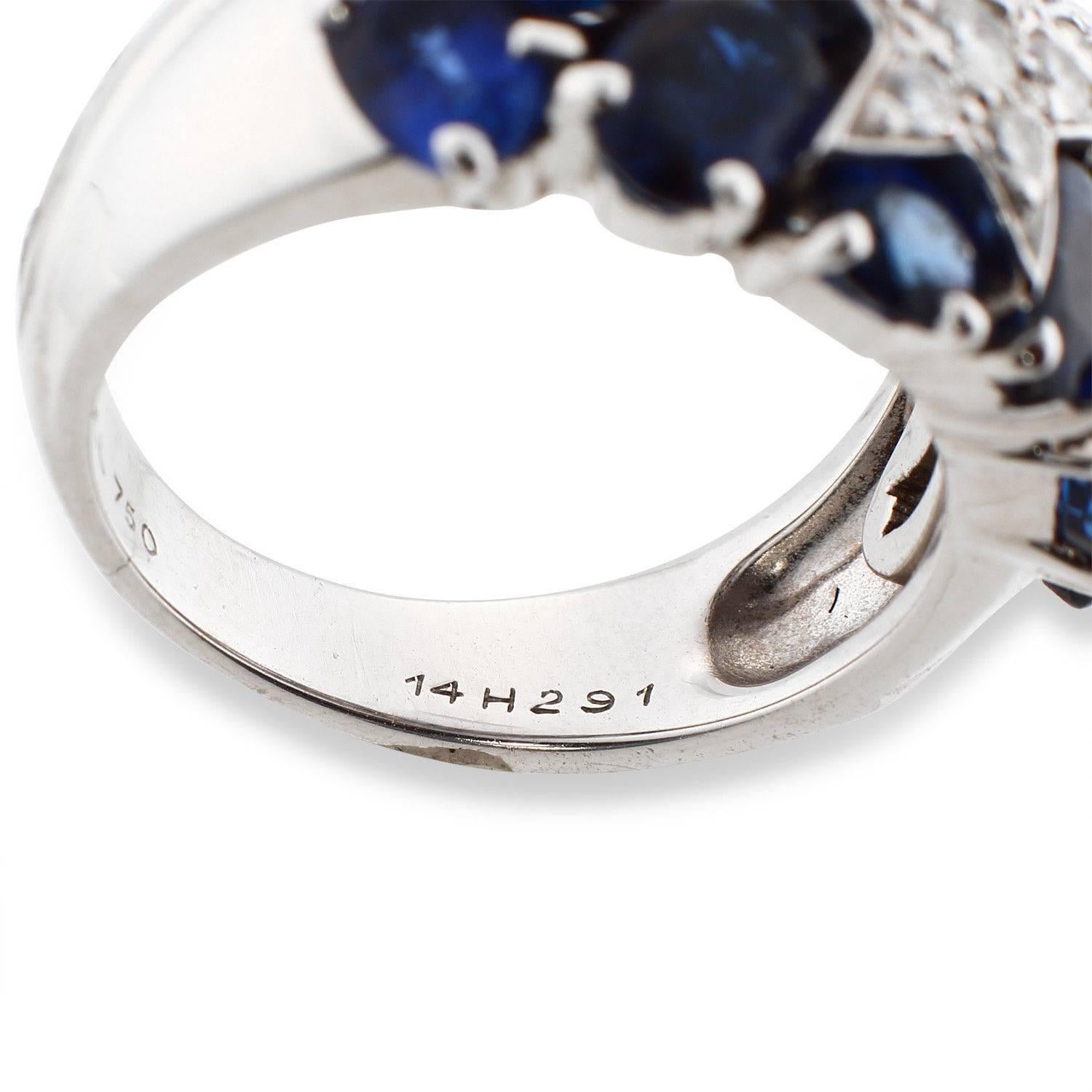 Chanel Sapphire Diamond Gold Comete Ring  In Excellent Condition In Corona Del Mar, CA