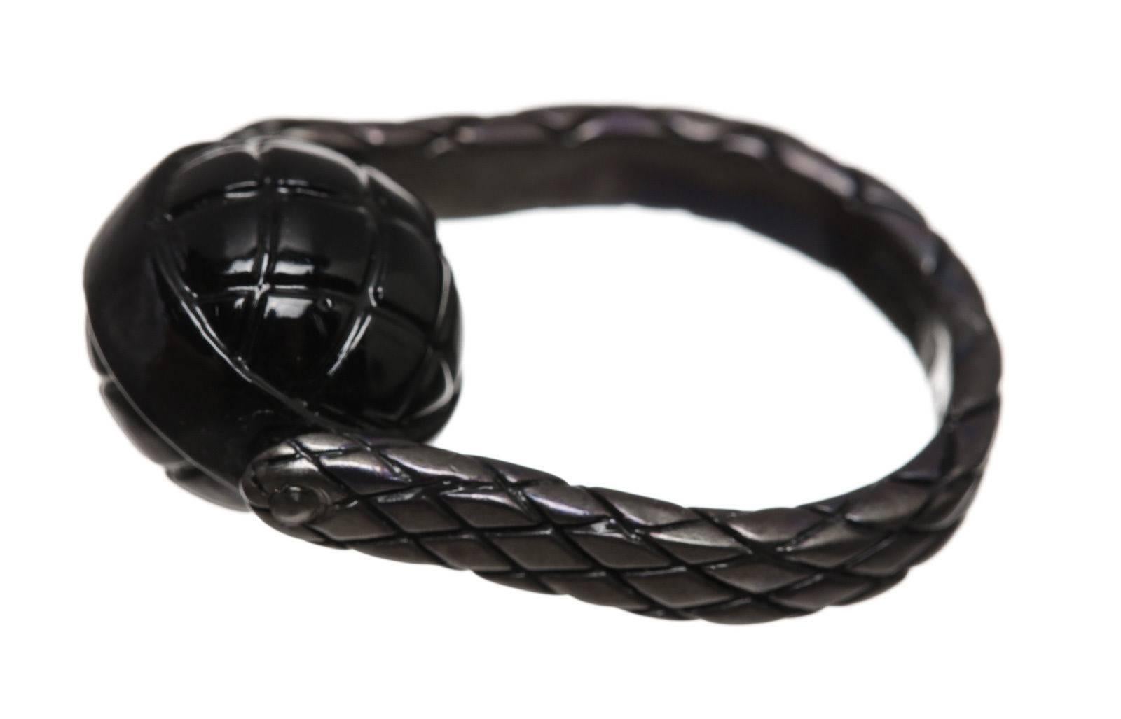 Bottega Veneta Black Spinning Ball Ring For Sale 1