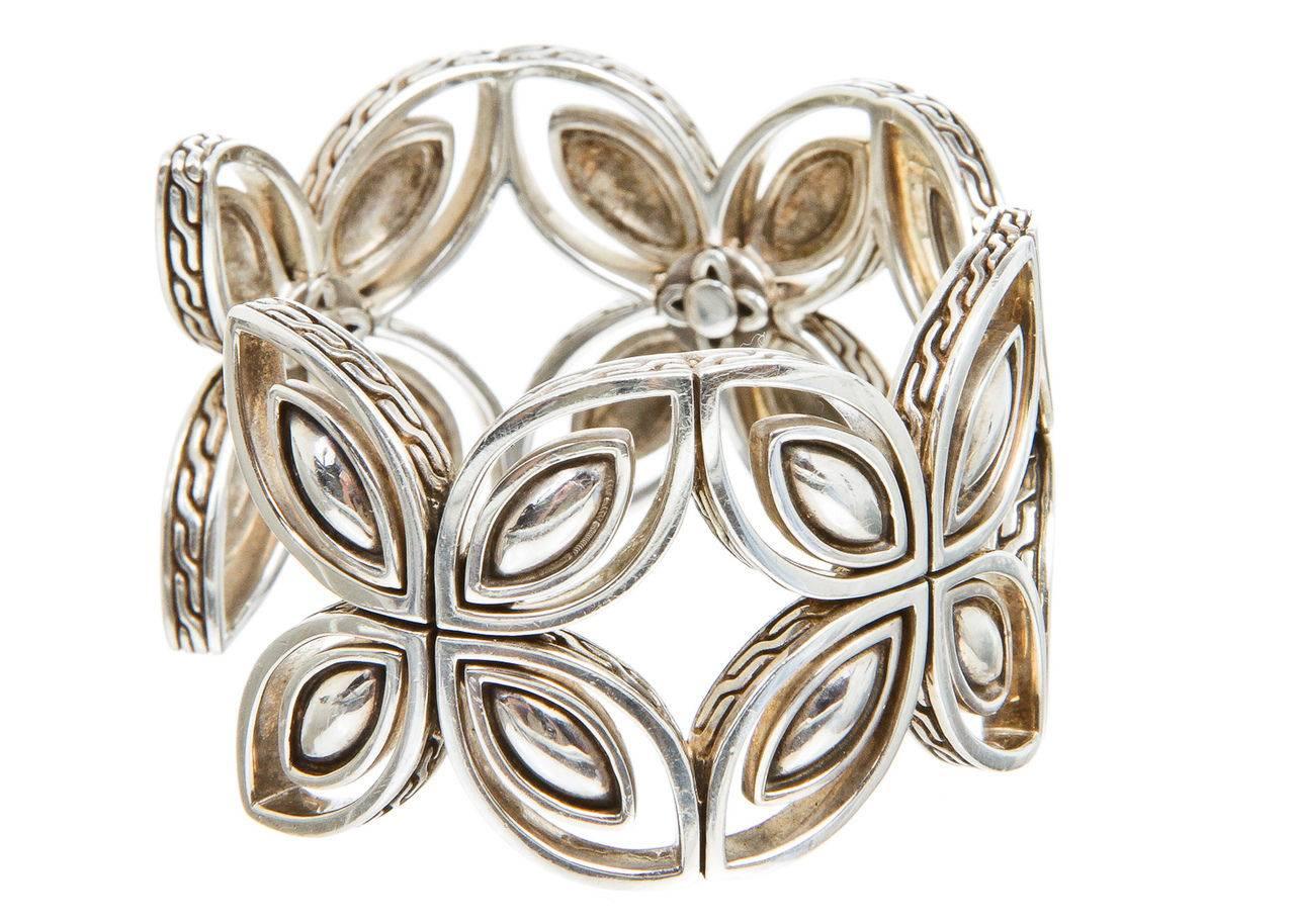 Women's John Hardy Sterling Silver Kawung Flower Cuff Bracelet For Sale