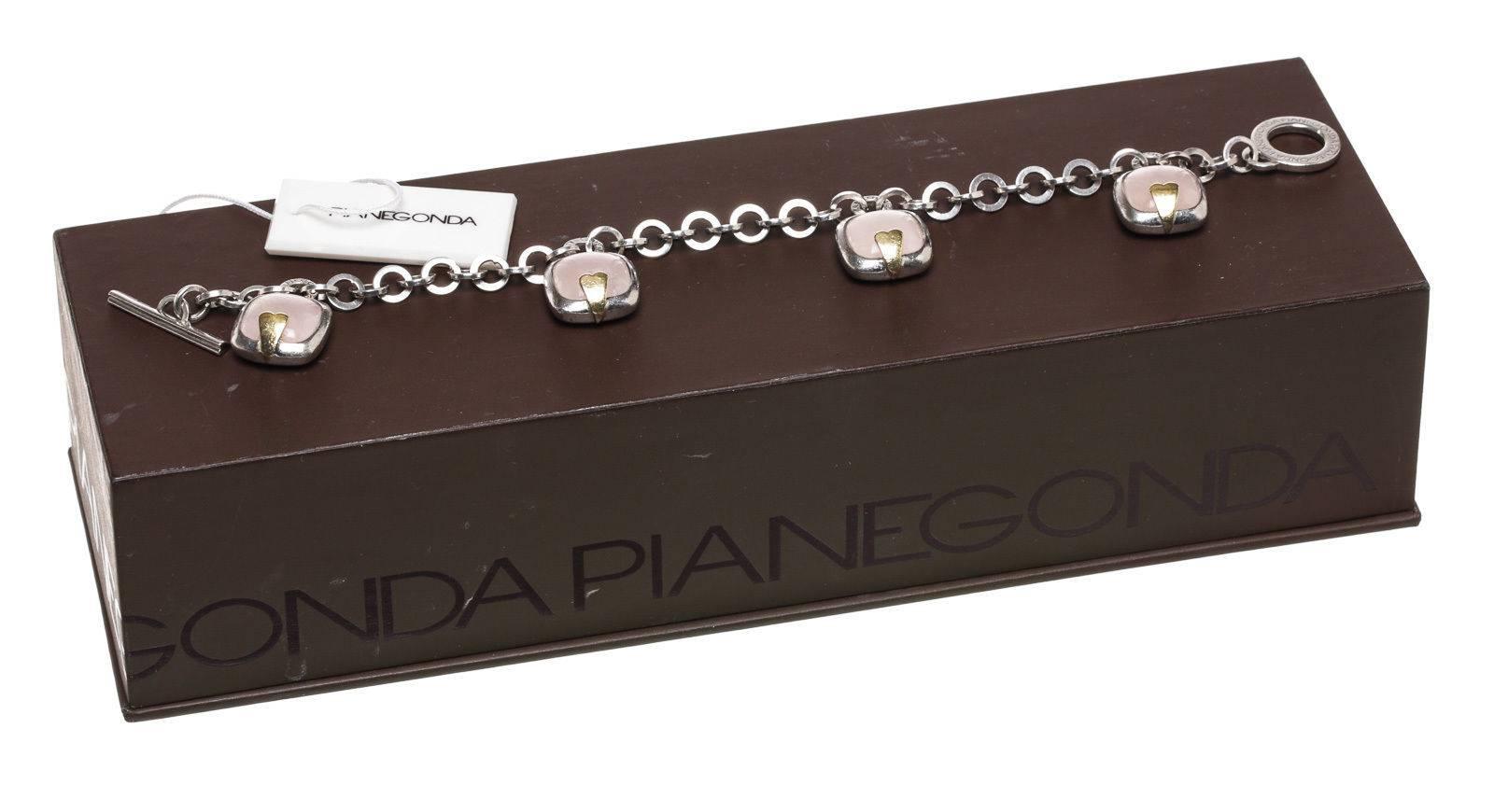 Pianegonda Armband aus Sterlingsilber mit Rosenquarz im Angebot 3