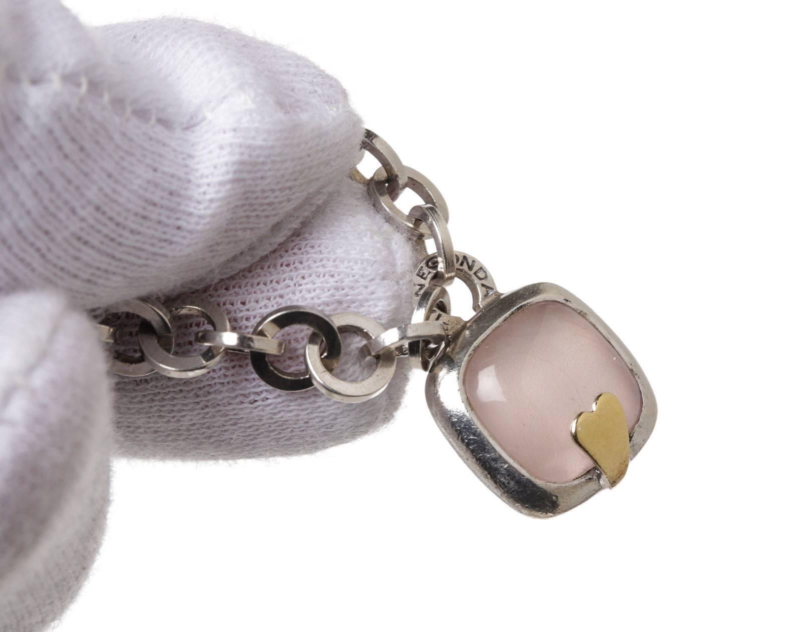 Women's Pianegonda Rose Quartz Sterling Silver Bracelet For Sale