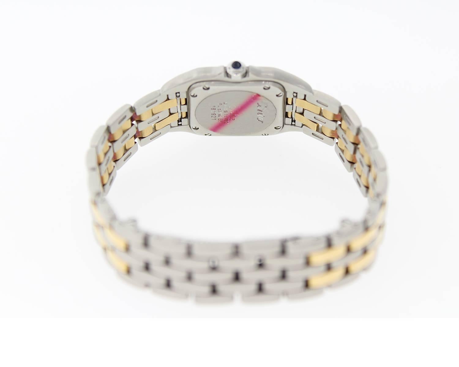 Cartier Lady's Yellow Gold Stainless Steel Panthere Quartz Wristwatch In Good Condition For Sale In Corona Del Mar, CA