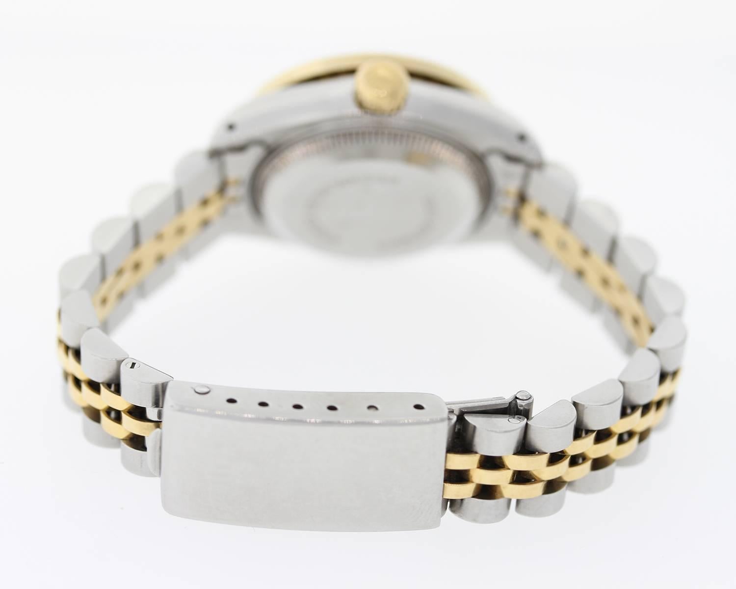 Women's Rolex Lady's Yellow Gold Stainless Steel Diamond Datejust Automatic Wristwatch