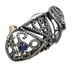 Julia Post 2.85 Carats Diamonds Sterling Silver Gold Knuckle Ring