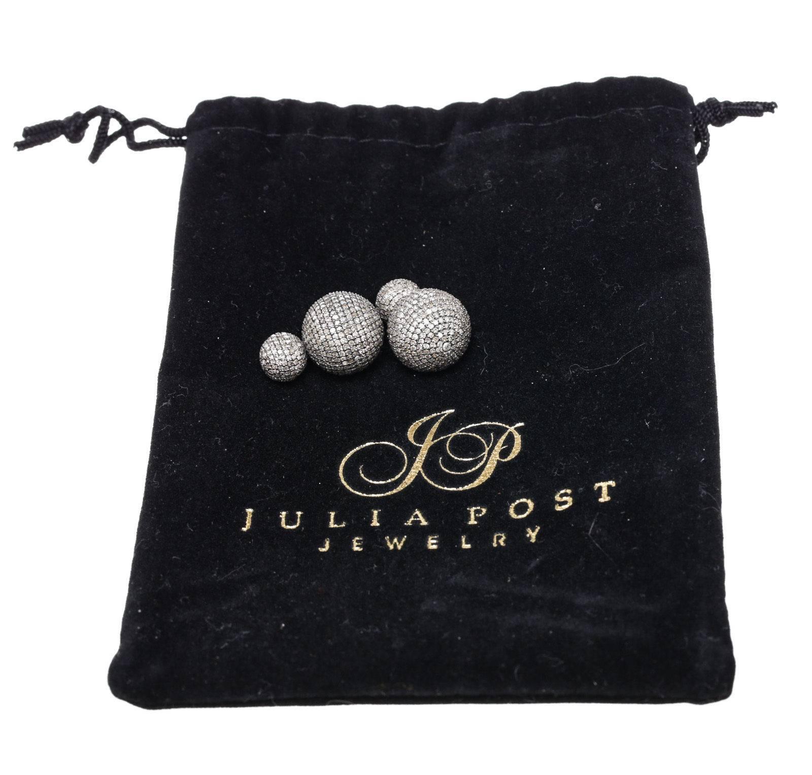 Julia Post 4.89 Carats Diamonds Ball Earrings For Sale 1
