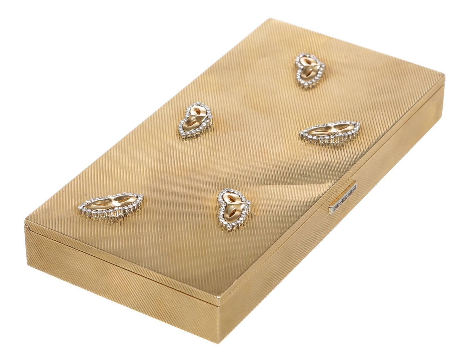 Cartier Collectible Diamond Solid Yellow Gold Cosmetic Case In Good Condition For Sale In Corona Del Mar, CA