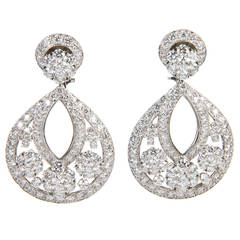 Van Cleef & Arpels Diamond Platinum Large Snowflake Earrings