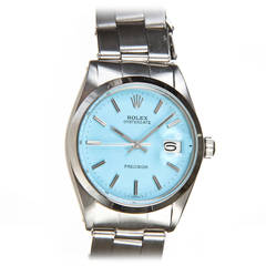 Rolex Stainless Steel Blue Dial OysterDate Wristwatch